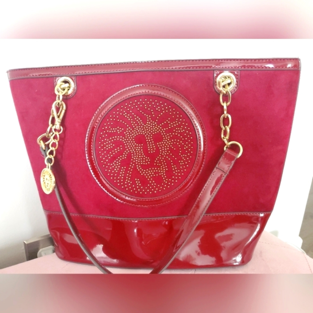 Anne Klein Gold Embossed Leather Tote